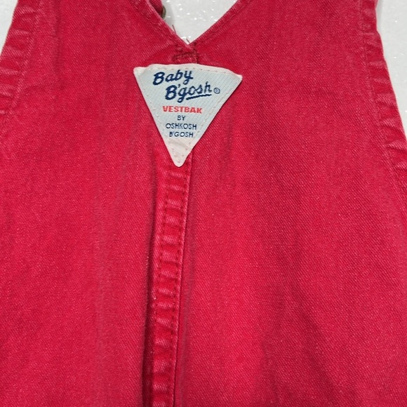 Vintage Baby B'gosh by Oshkosh Red Buckle Overalls Kids 24 Months BLEMISH - Picture 4 of 6